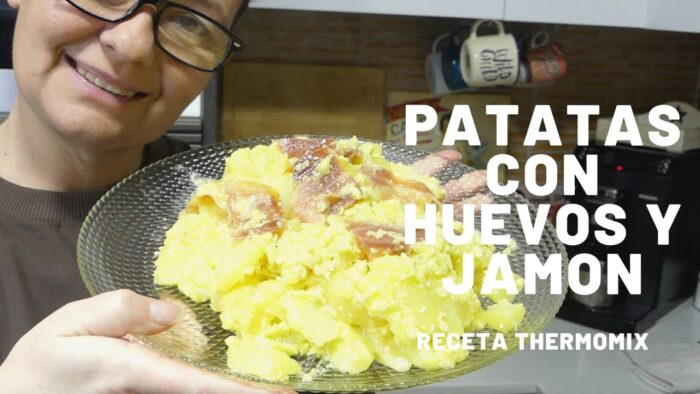 Patatas con huevos revueltos y jamón, en Thermomix