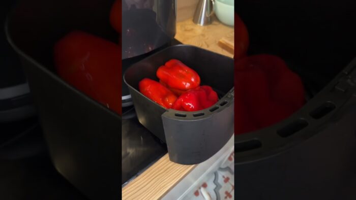 Pimientos asados en Freidora de aire • Receta Facil.