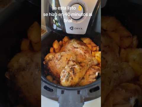 Pollo con papas en la freidora de aire