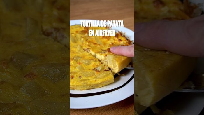 TORTILLA DE PATATA EN AIRFRYER #receta #recetas #airfryer