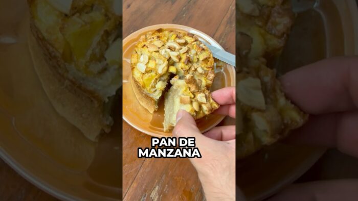 #pan de #manzana fácil y rápido con nuez en freidora de aire