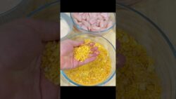 🍗 ¡Receta TIRAS DE POLLO CRUJIENTE en AIRFRYER! ¿Los habías rebozado así alguna vez? #shorts #receta