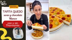 🍇 ¡TARTA de QUESO ¡SIN HORNO! con UVAS y CHOCOLATE BLANCO 😍 Receta FÁCIL con y sin Thermomix