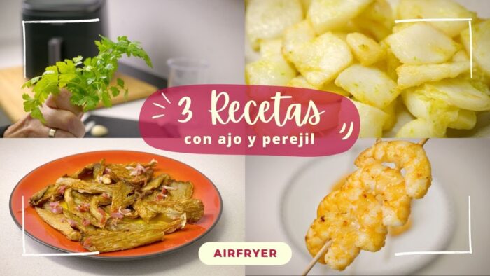 3 RECETAS básicas con AJO y PEREJIL en #airfryer 🔥💨 Cocina para PRINCIPIANTES en FREIDORA de AIRE