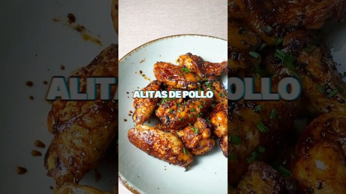 ALITAS de POLLO con SOJA y MIEL en AIR FRYER #shorts #chickenwings #recipe