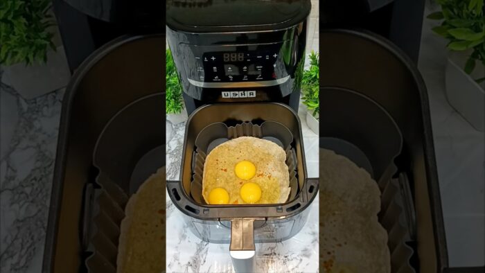 Air Fryer Cheesy Egg & Veggie Chapati Pizza | Quick Recipe | simple breakfast