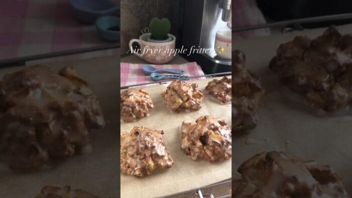 Air fryer apple fritters✨ #recipes #airfryer #airfryerrecipes #recipe #applefritters #apple #yummy