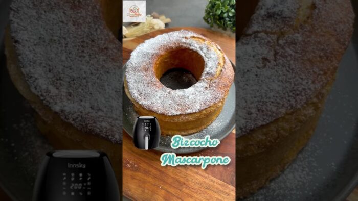 BIZCOCHO DE QUESO MASCARPONE en FREIDORA DE AIRE, muy fácil y delicioso #airfryer #cocinacasera