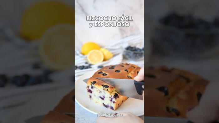 BIZCOCHO de LIMÓN y ARÁNDANOS en AIR FRYER 🍋🫐 #postresfaciles #receta #freidoradeaire #postres