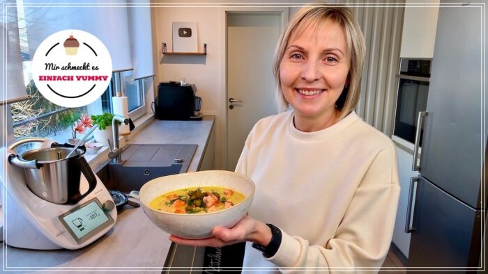 👩🏼‍🍳 Cremige Lauch-Suppe mit Lachs – Low Carb 💪🏻 – Thermomix® Rezept
