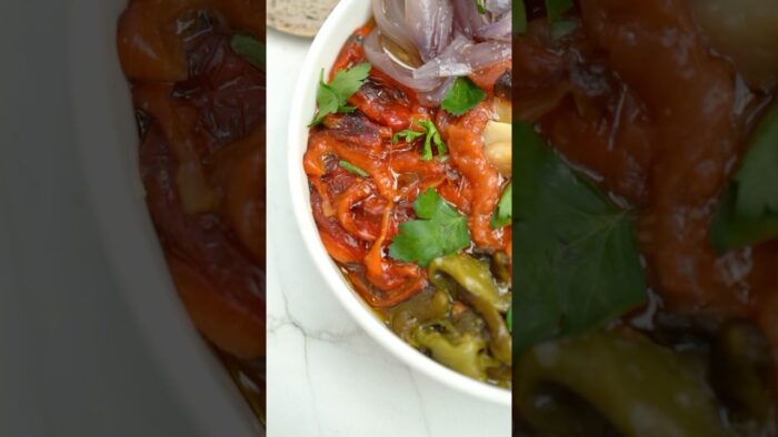 Ensalada de verduras asadas en freidora de aire