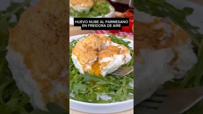 HUEVO NUBE AL PARMESANO en FREIDORA DE AIRE #shorts #recetas