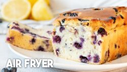 Lemon Blueberry Loaf Cake in Air Fryer 🍋🫐 | No-Oven Recipe