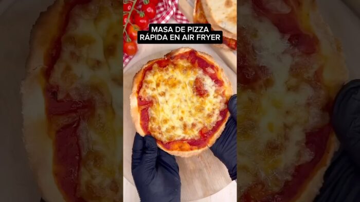 MASA de PIZZA RÁPIDA en AIR FRYER #shorts #recetas