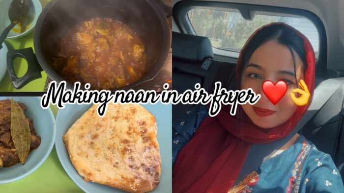 Making Roghni Naan 🫓 in air fryer/  karhai and naan recipe ❤️ /life in Australia 🇦🇺