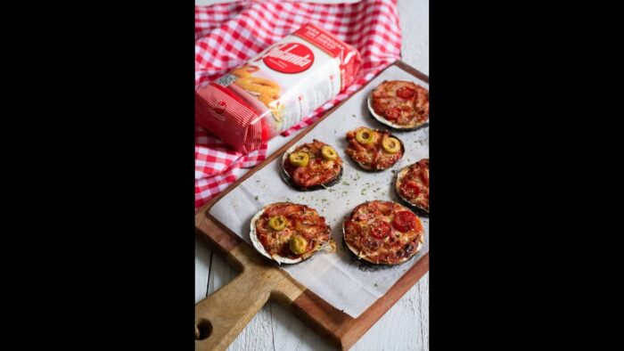 Mini pizzas de berenjena en freidora de aire