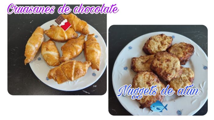 Nuggets de atún🍂Cruasanes de chocolate 🥐🍫En freidora de aire🍂