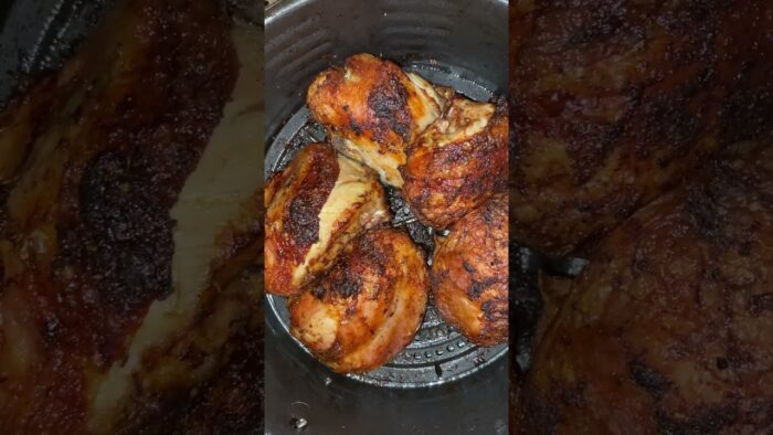 Pollo asado en freidora de aire, una completa delicia 😋 #pollo #airfryer