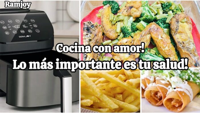 RECETAS DELICIOSAS EN NUESTRA NUEVA FREIDORA DE AIRE RAMJOY DE 8 a 10 LITROS😃✅️👌CUIDA TU SALUD ❤️