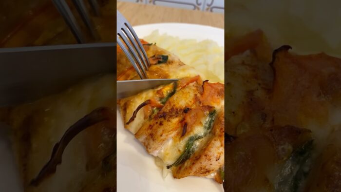 Receta Pollo caprese en freidora de aire😍