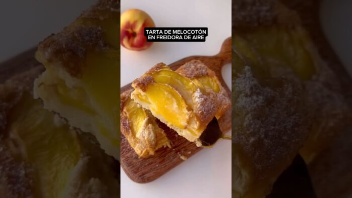 TARTA de MELOCOTÓN en FREIDORA DE AIRE #shorts #recetas