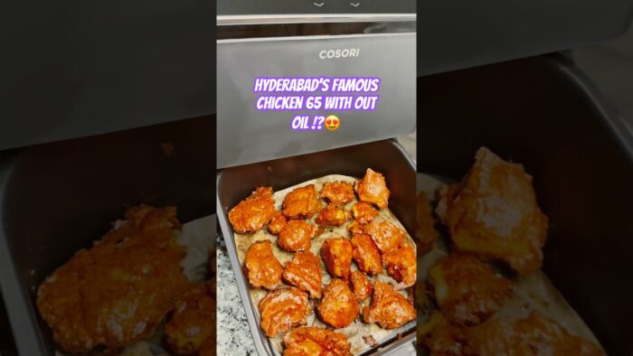 Telangana Chicken 65 Recipe in the Air Fryer😍|No Deep Frying|Hyderabadi Chicken65 with Gravy#shorts