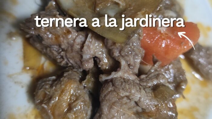 Ternera a la jardinera Tiernísima con Thermomix, receta muy casera.