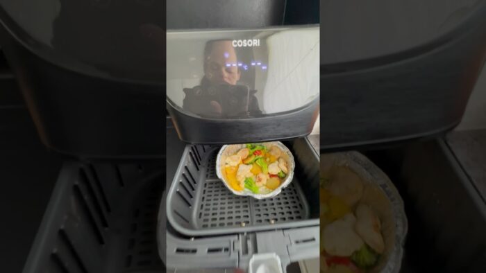 Verduras con patatas y pollo en la freidora de aire #vlogmonini