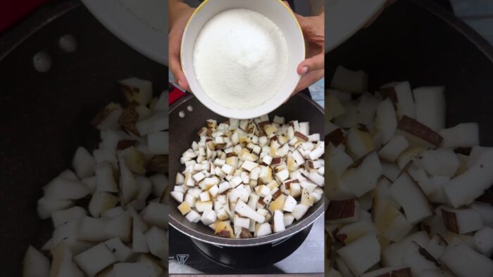 ¡Solo pon el coco en la air fryer y los resultados son increíbles! #shorts