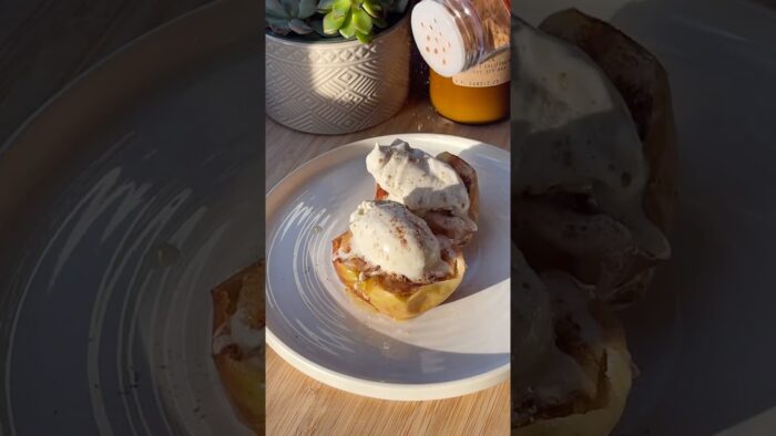 Air Fryer Apple Cobbler!! Recipe in description 🍎🥧 #healthyrecipes #healthydessert #airfryer