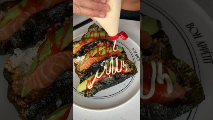 Air fryer sushi tacos 🌮 #recipe #cooking #howto