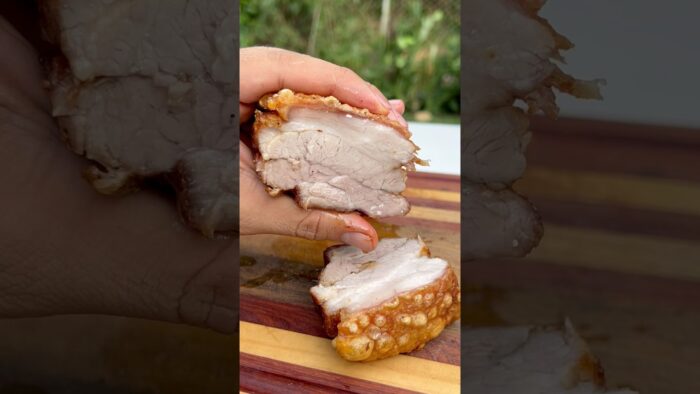 CHICHARRÓN crocante🤩 súper crocante🤤💙 #chicharrones #chicharrón #recetas