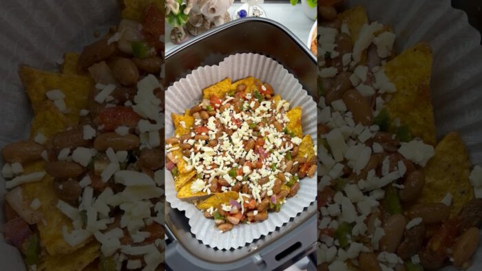 Cheesy Loaded Nachos #snackideas #airfryerrecipes #heathyrecipe #weightlossrecipe