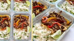 EASY HIGH PROTIEN MEAL PREP  |  STEAK FAJITA RECIPE BY AIR  FRYER