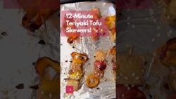 🔥 Irresistible Air Fryer Teriyaki Tofu Skewers! 🍢✨ #short #plantbasedeats #recipe