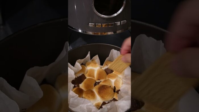 Postre de malvavisco y chocolate en freidora de aíre 🍫