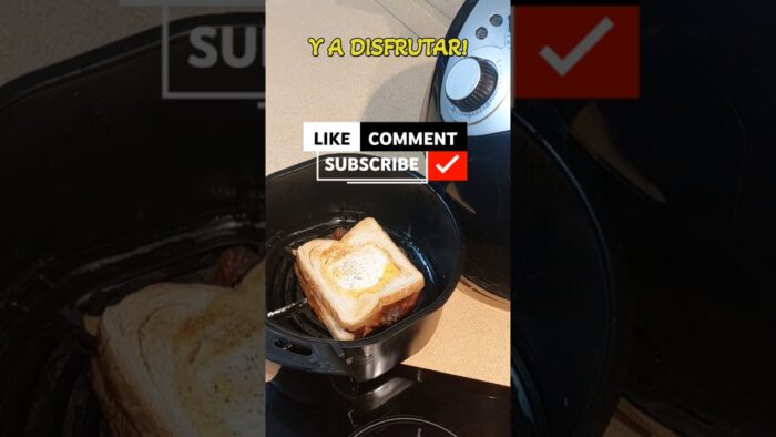 Receta en airfryer: sándwich de bacon y huevo #recetasfaciles #airfryer #sandwich  #freidoradeaire