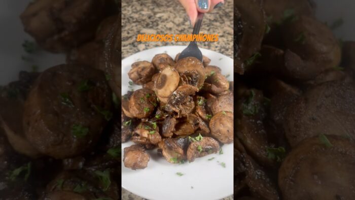 Ricos y fácil de hacer champiñones en el air fryer #veganfood #mushrooms #recetasfaciles #airfryer