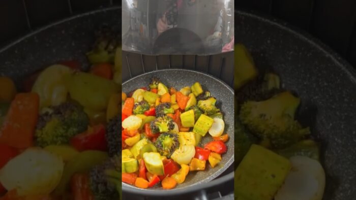 VERDURAS ASADAS EN AIRFRYER😍 , receta muy sana y deliciosa #recetasfreidoradeaire #freidoradeaire