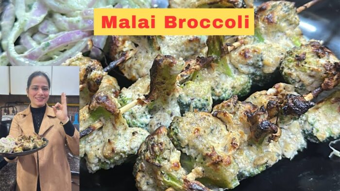malai broccoli recipe | malai broccoli in air fryer | tandoori malai broccoli tikka | broccoli tikka