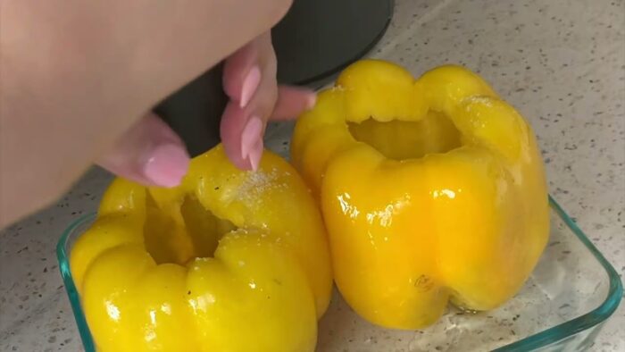 receta de PIMENTON relleno en la Freidora de Aire!r receta baja en carbohidratos