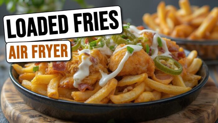 the BEST Loaded Fries in the Air Fryer Recipe (Super Easy) | How to Make Loaded Fries in Air Fryer