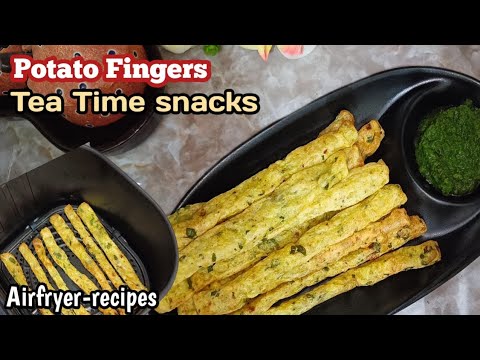 उबले आलू से बनाएं कुरकुरे आलू के फिंगर्स । Potato Fingers Recipe in Airfryer । Airfryer-recipes