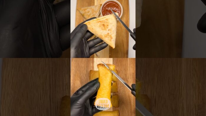 2 aperitivos de jamón y queso en freidora de aire #recetasfaciles #airfryer