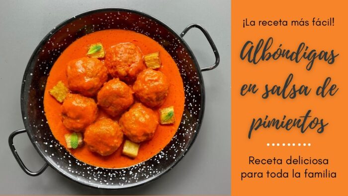 ALBÓNDIGAS EN SALSA DE PIMIENTOS del PIQUILLO🌶 Receta en OLLA LENTA🤤