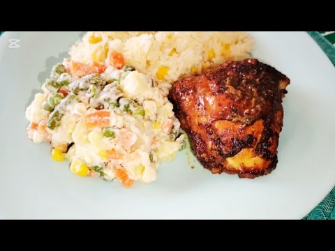 ALMUERZO COMPLETO (pollo en freidora de aire, arroz con choclo queso /Delicias de Fátima