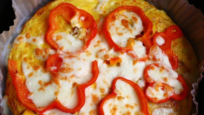 Air Fryer One Pot Healthy Breakfast, Best Air Fryer Breakfast Recipe, Potato Cheese Omelette Recipe
