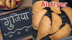 Airfryer desi Gujiya recipe & deep fried both | Try this Holi how to make healthy gujiya 🌈