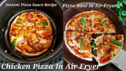 Chicken Pizza in Airfryer | Pizza Base In Airfryer | Instant Pizza Sauce Recipe #C4CookBook