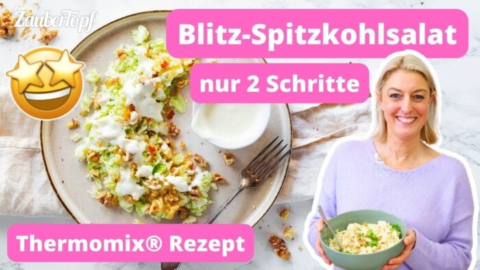 🥗 Der SCHNELLSTE Spitzkohlsalat mit Apfel & Nüssen – knackig & frisch 😍⚡️ | Thermomix® Rezept